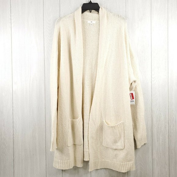 BP Cozy Long Cardigan Beige Oatmeal Light Heather - Picture 2 of 9